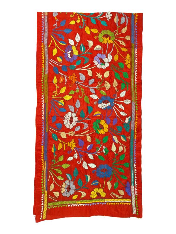 Kantha Stitched Silk Stole - Image 4