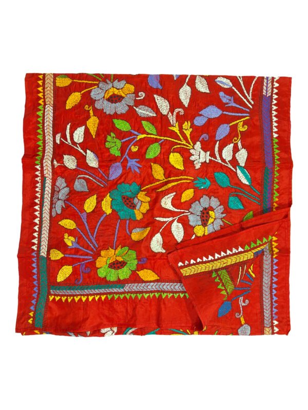 Kantha Stitched Silk Stole - Image 3