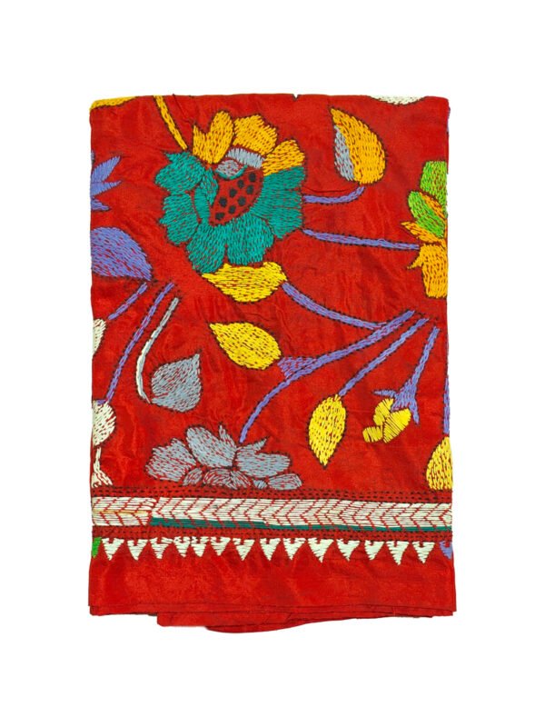 Kantha Stitched Silk Stole - Image 2