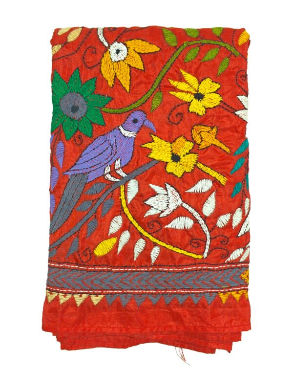 Kantha Stitched Silk Stole - Image 4