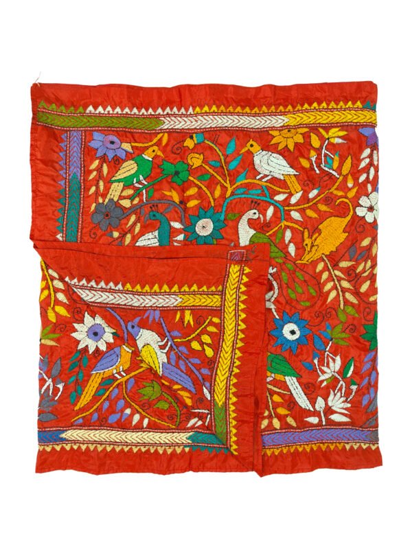 Kantha Stitched Silk Stole - Image 3