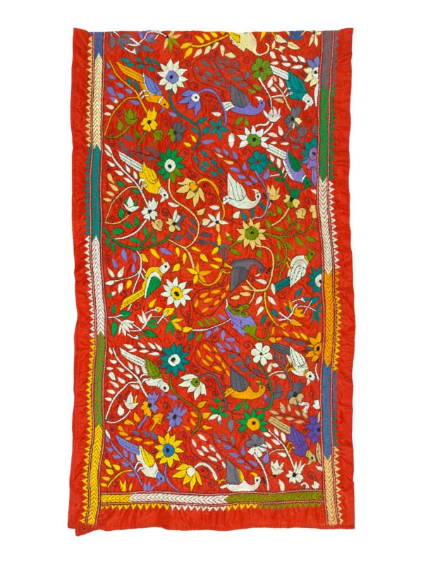 Kantha Stitched Silk Stole - Image 2