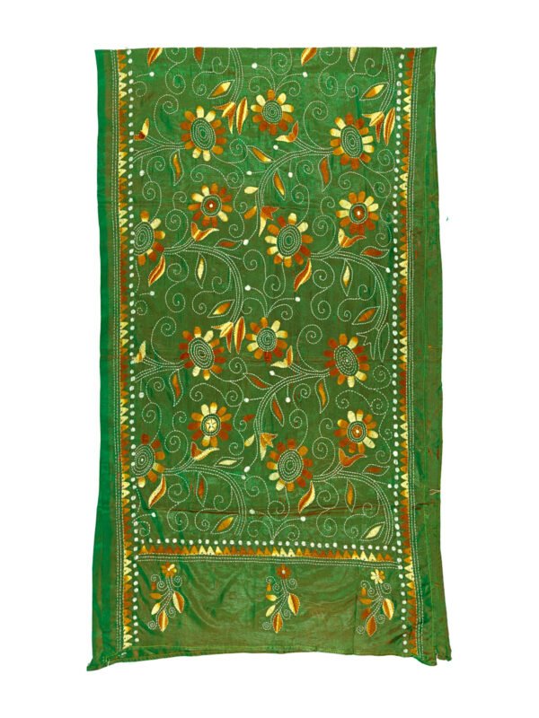 Kantha Stitched Silk Stole - Image 4