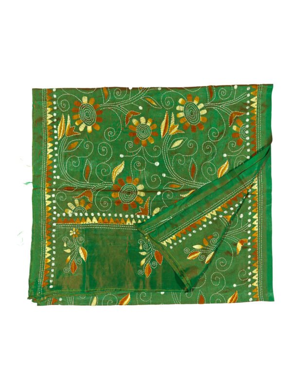 Kantha Stitched Silk Stole - Image 3