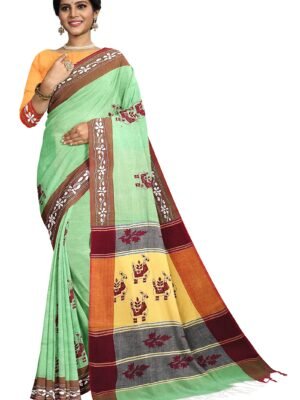 kantha work cotton saree