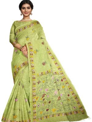 Kantha Stitched Cotton Saree