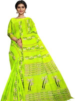 Kantha Stitched Cotton Saree