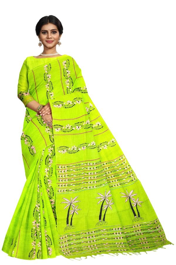 Kantha Stitched Cotton Saree