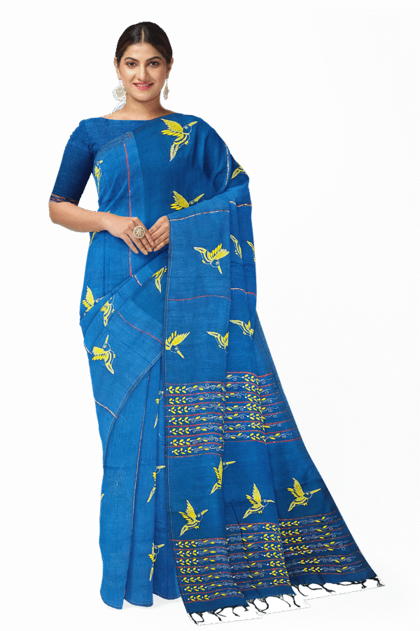 kantha work cotton saree
