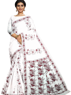 kantha work cotton saree
