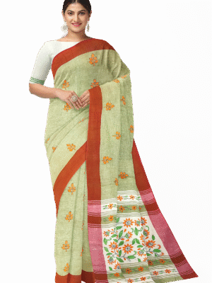 kantha work cotton saree