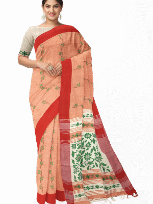kantha work cotton saree