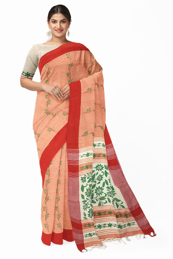 kantha work cotton saree