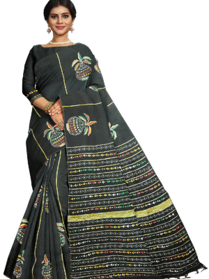 kantha work cotton saree