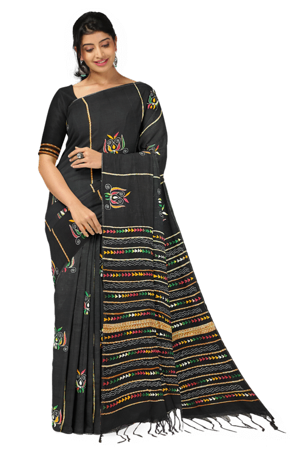 kantha work saree