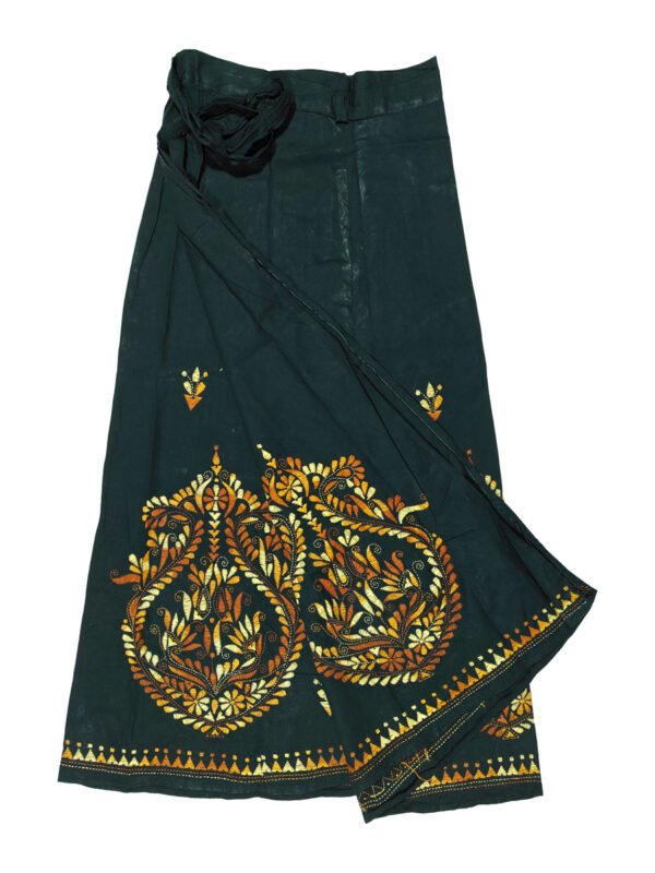 kantha work wrap skirt