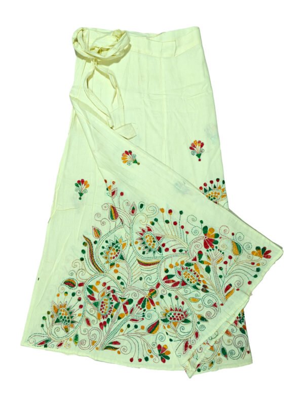 kantha work wrap skirt