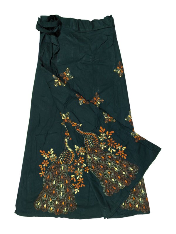 kantha work wrap skirt