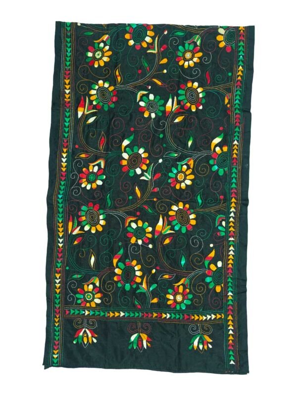 Kantha Stitched Silk Stole - Image 4