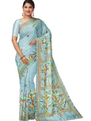 Kantha Stitched Silk Saree