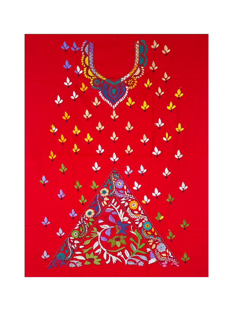 Kantha Stitched Kurti Material - Image 3