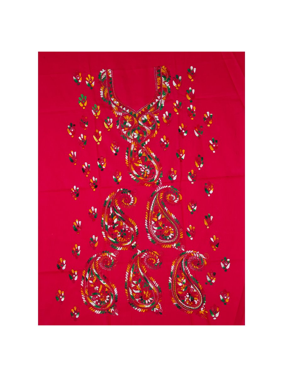 Kantha Stitched Kurti Material - Image 3