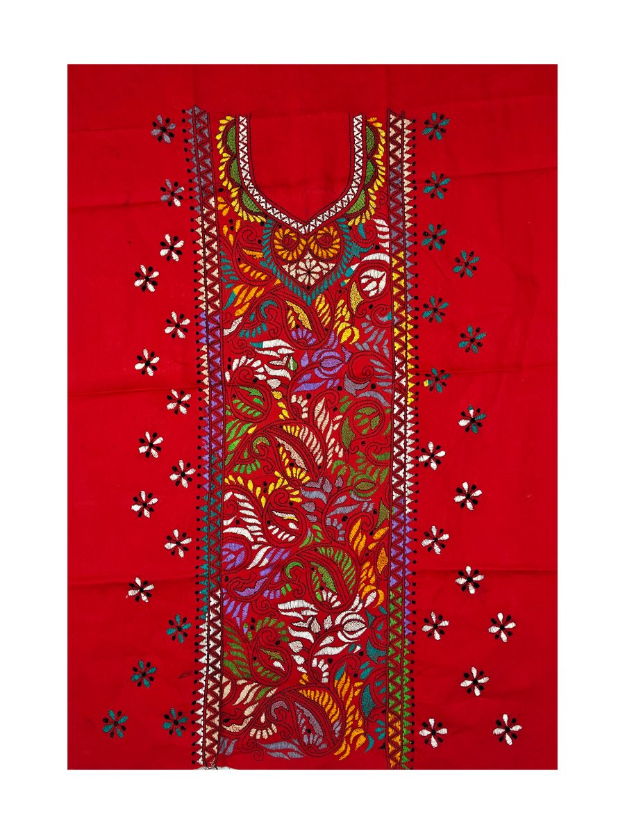 Kantha Stitched Kurti Material - Image 3