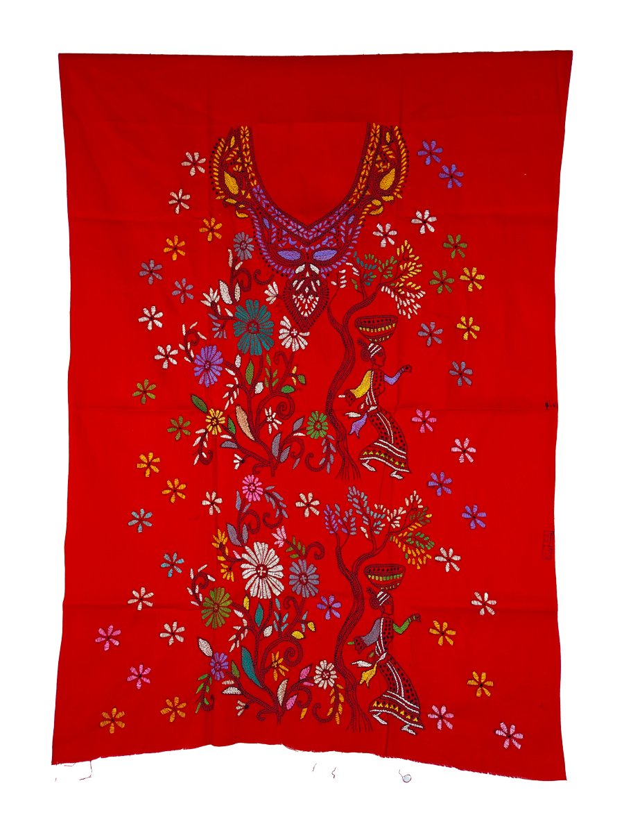 Kantha Stitched Kurti Material - Image 3