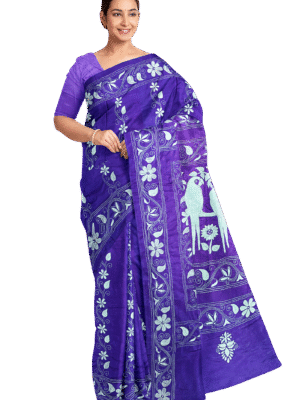 kantha work saree