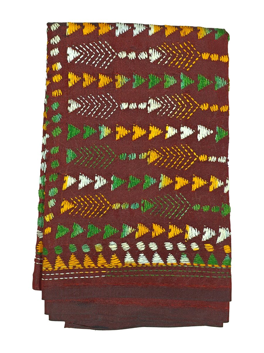 Kantha Stitched Silk Stole - Image 2