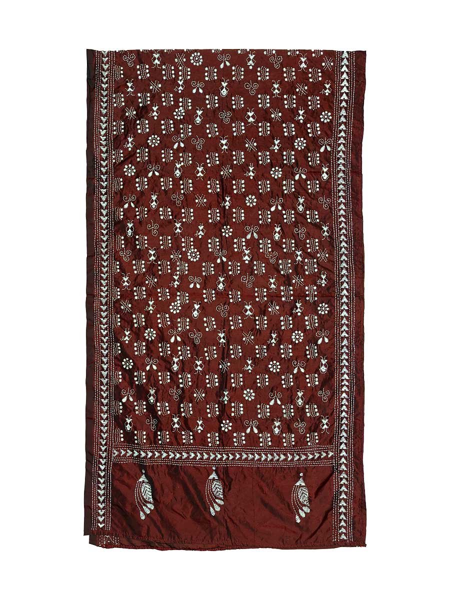 Kantha Stitched Silk Stole - Image 4
