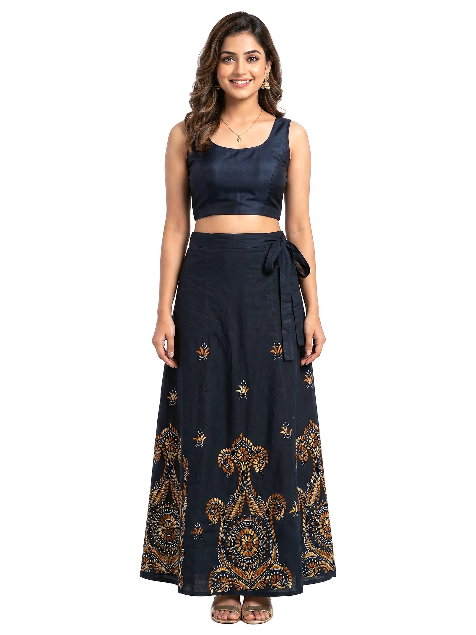 Kantha wrap skirt